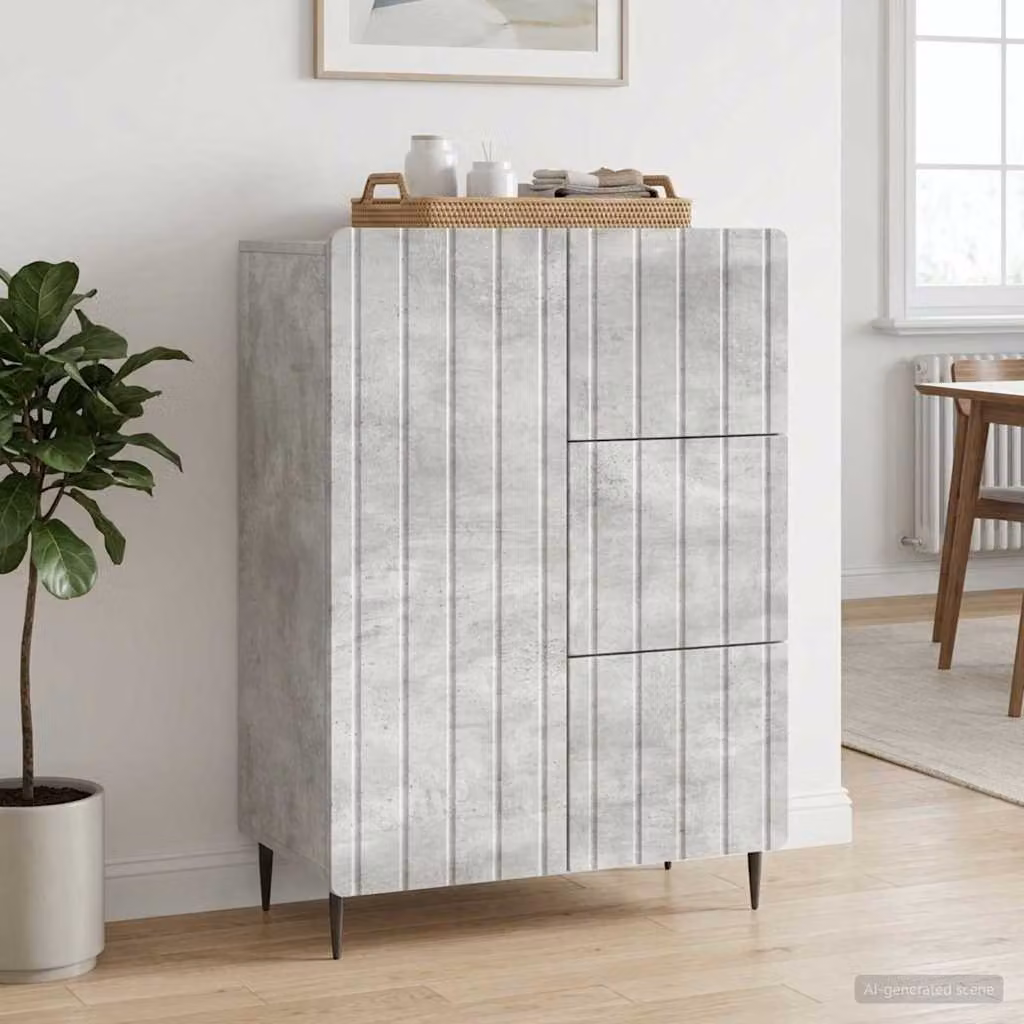 Credenza moderna vidaXL in grigio con finitura opaca L: 66 cm, P: 34,5 cm, H: 91,5 cm