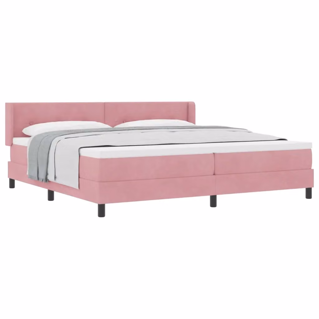 Letto ibrido con testiera in velluto rosa vidaXL L/P/H: 200 x 200 x 280 cm – 2