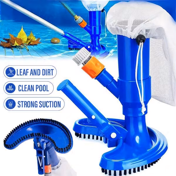 Aspiratore per piscine, pulitore per piscine con accessori, per aspirare e spazzolare il fondo della piscina, per una facile pulizia della piscina, per piscine di tutte le dimensioni, lunghezza della testa 25 cm - Poolcleaner