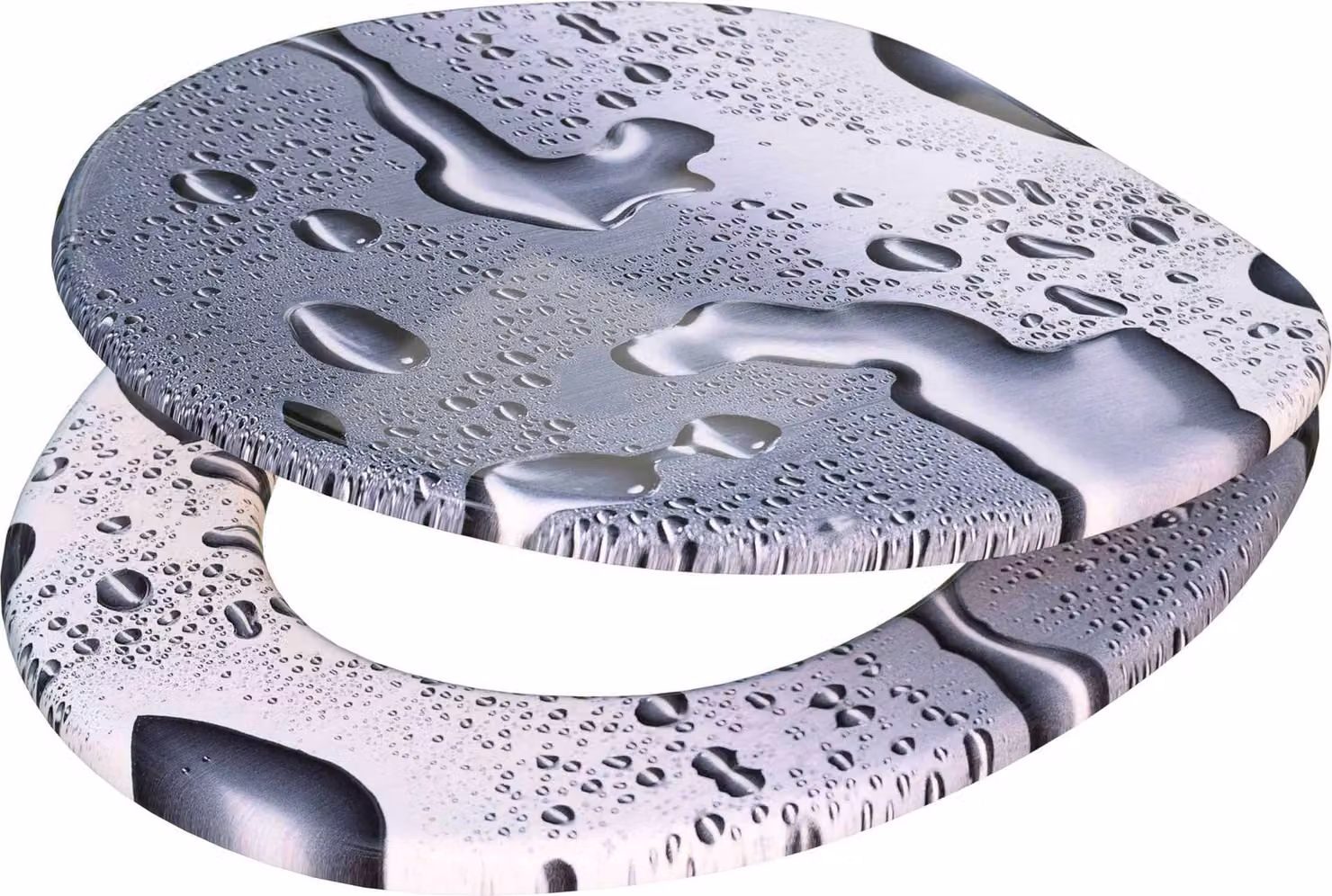 Sedile WC con chiusura ammortizzata, MDF, cerniere in acciaio inox