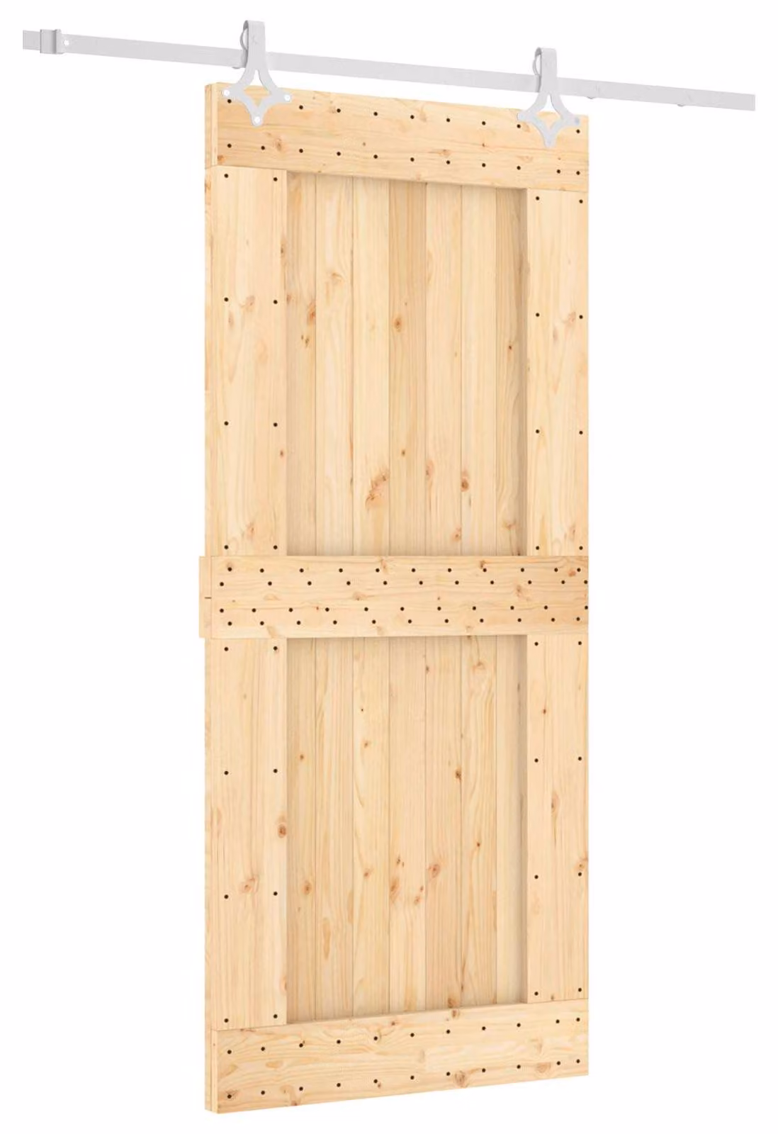 Porta scorrevole Naturale e Bianco 90 x 210 cm