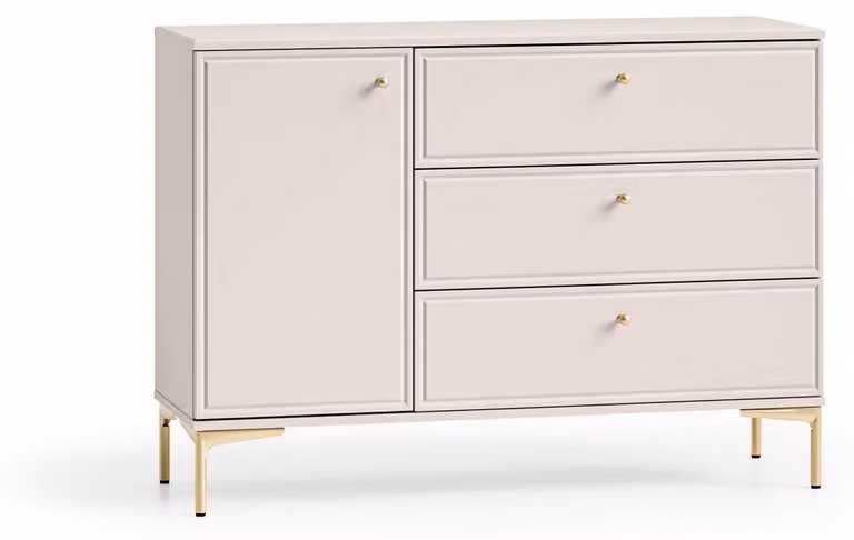 FURNLUX Comodino Sandro, colore beige, 118 cm / Colore principale: beige / Dimensioni: 118 x 85 x 40 cm