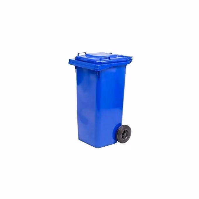 Bidone per raccolta differenziata Vigor-Blinky 9714818 con coperchio a ribalta in plastica, capacità 120 Lt, colore blu – 2