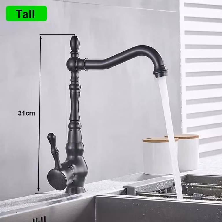 Rubinetteria da bagno - Miscelatore per lavabo - Finitura ottone anticato - Monocomando a 1 foro - Bocchello orientabile a 360° - Risparmio idrico - Cartuccia in Vetroceramica - Blu