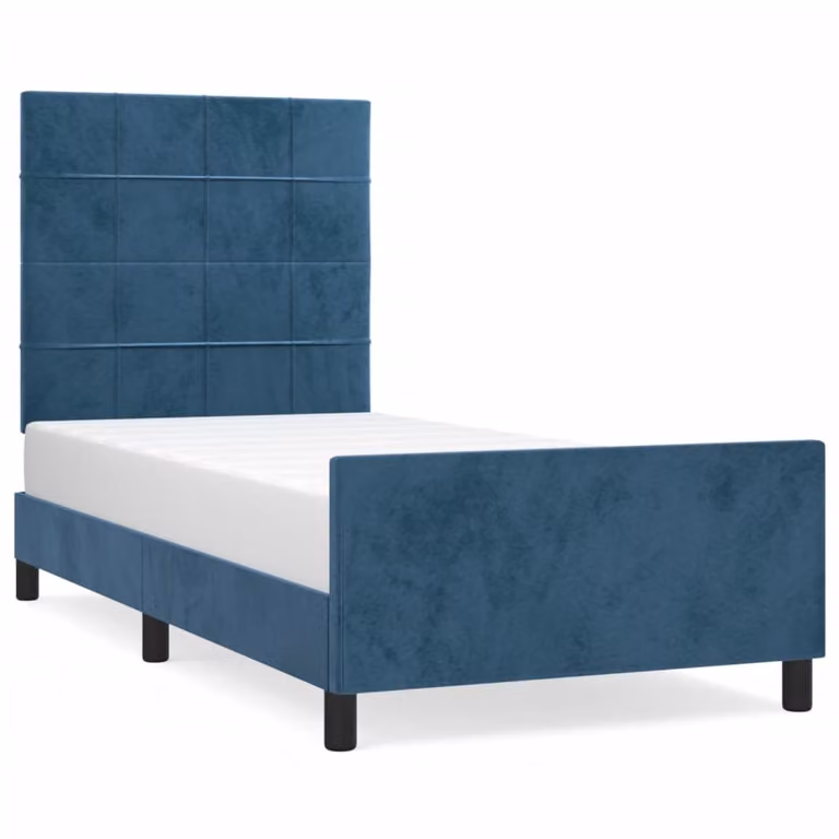 Giroletto senza Materasso Blu Scuro 80x200 cm in Velluto
