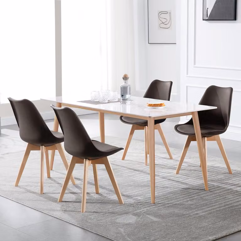 WOLTU 1 x sedia da pranzo 1 pezzo sedia da pranzo design sedia da cucina legno marrone