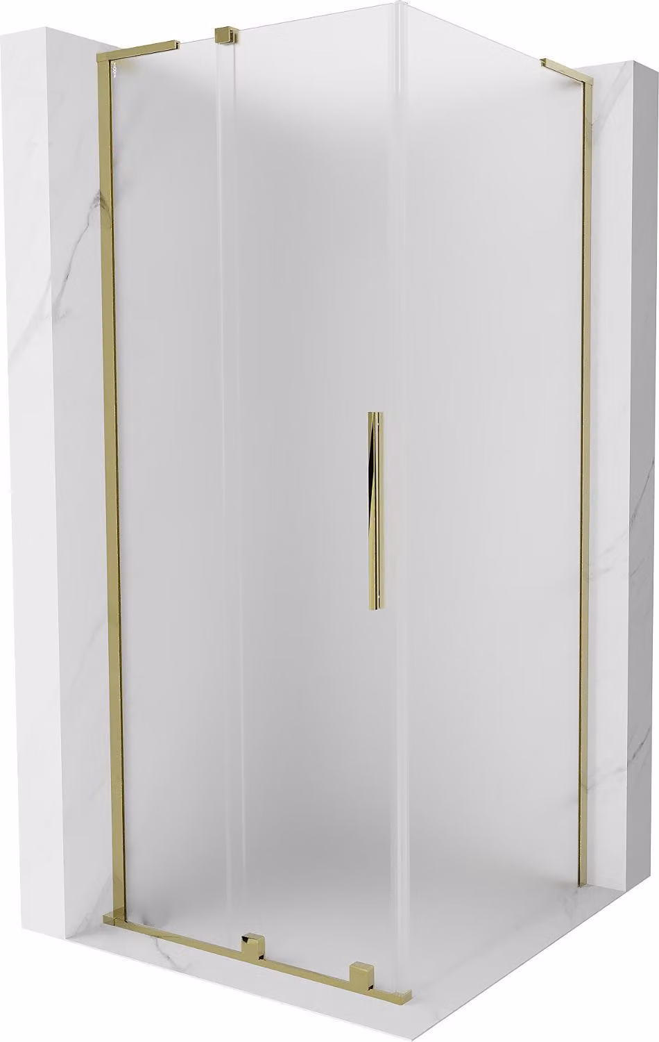 Mexen Velar L cabina doccia scorrevole 120 x 120 cm, smerigliata, oro - 871-120-120-33-50