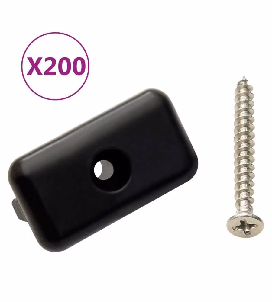 Clip per Decking con Viti 200 pz in Plastica e Acciaio Inox