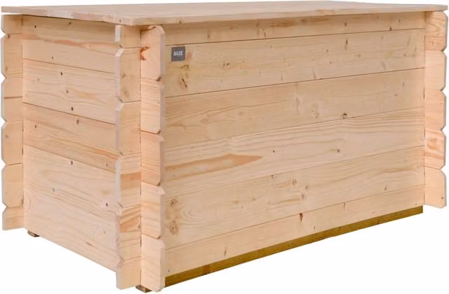 Baule Cassapanca da Esterno Giove in Legno di Abete Naturale GIORDANOSHOP L: 130 cm, P: 60 cm, H: 56 cm