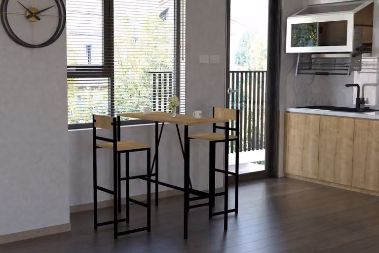 Skye Decor, Tibet - Oak, set di tavolo e sedie (3 pezzi), quercia, 100 % LAMINATO, 100 x 45 x 92 cm