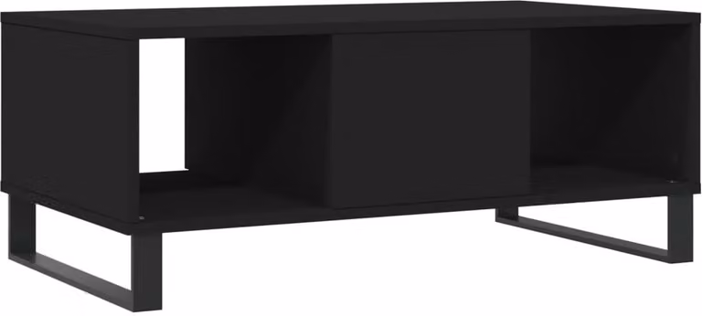Tavolino da Salotto Nero 90x50x36,5 cm in Legno Multistrato