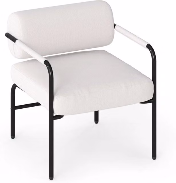 Poltrona da Salotto Costway in Velluto con Braccioli in Metallo, Sedia Ergonomica Imbottita per Soggiorno, Camera da Letto o Ufficio, Disponibile in Marrone o Bianco