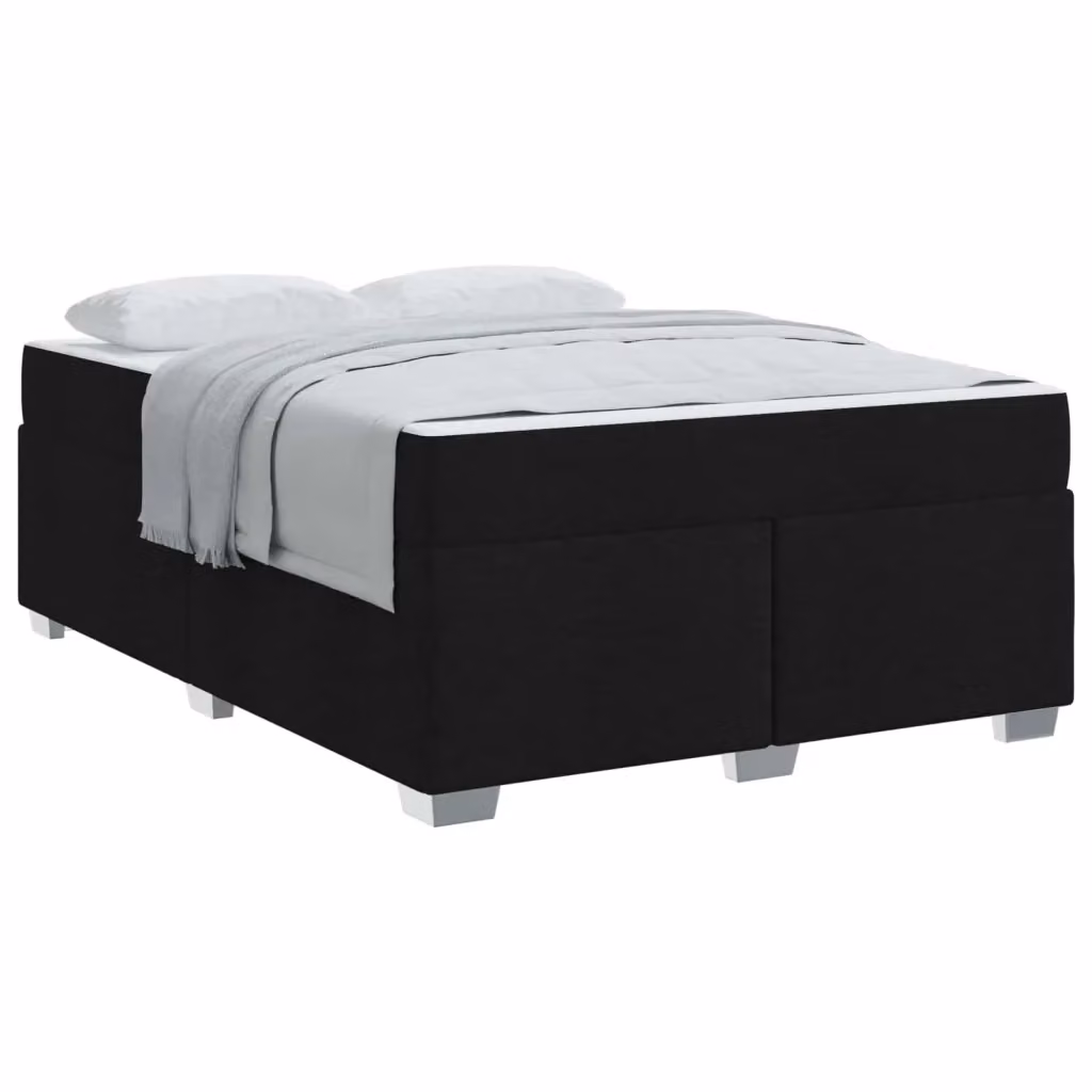 Struttura letto con materasso vidaXL in tessuto nero, L 140 x P 200 cm – 2