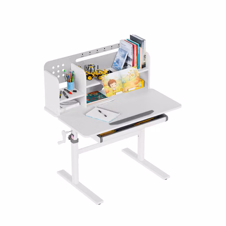 MARK ADLER Study 5.0 | Scrivania ergonomica per un bambino | Altezza della scrivania regolabile da 56 a 75 cm | Grigio
