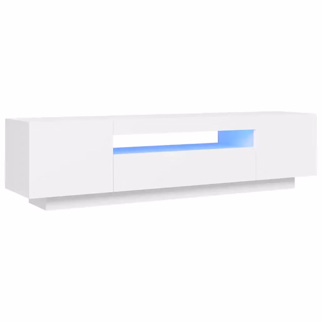 vidaXL Mobile Porta TV Moderno con Luci LED Integrate Bianco L: 160 cm, P: 35 cm, H: 40 cm – 2