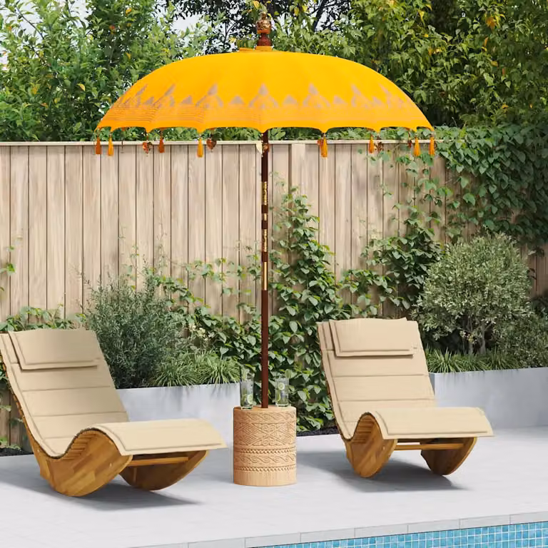 Ombrellone Balinese vidaXL Giallo L/P/H: 185 x 185 x 260 cm