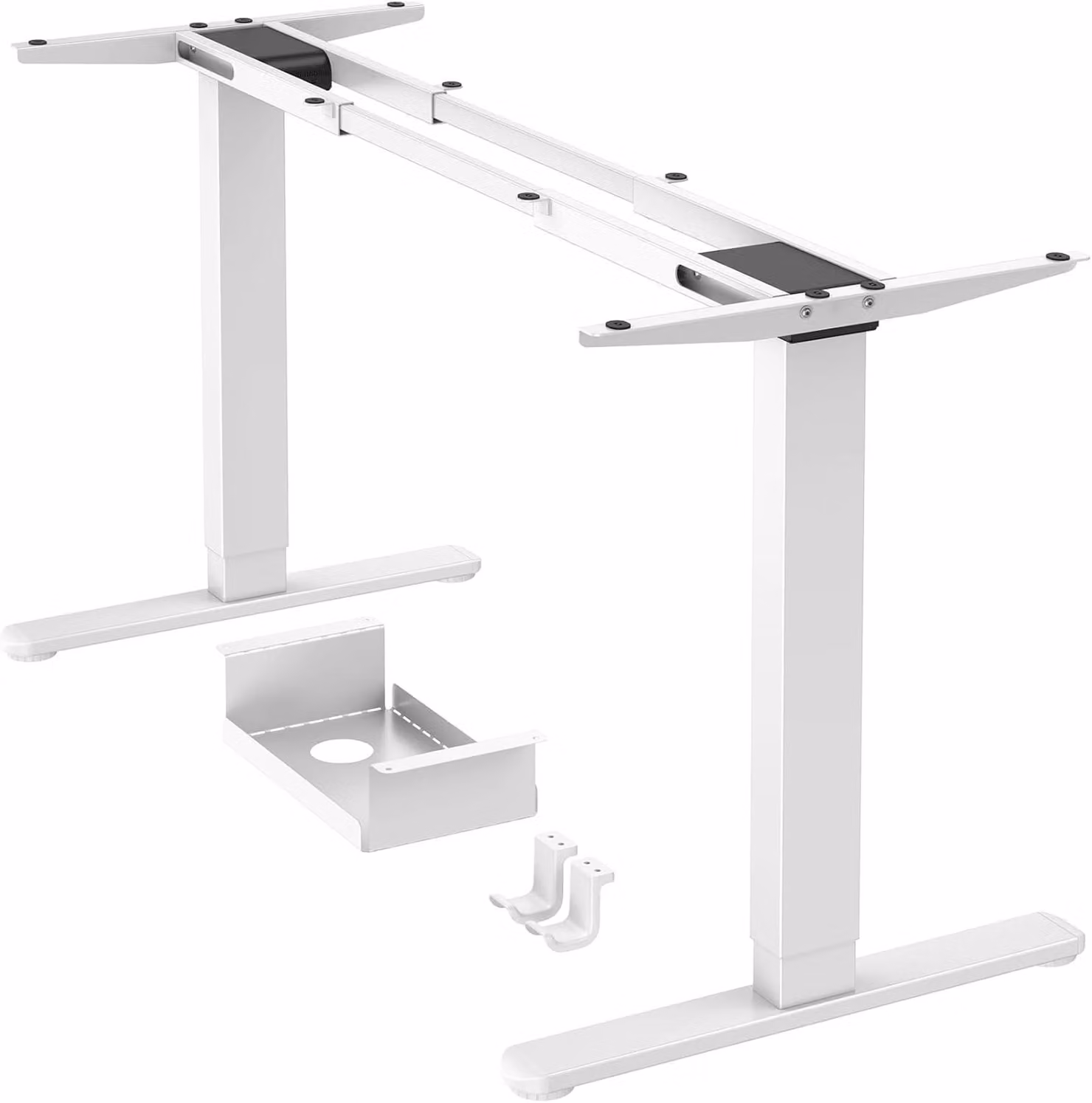 Scrivania regolabile elettricamente - Bianco - Altezza regolabile da 71 a 120 cm - Struttura in acciaio inossidabile - Ideale per l'ufficio domestico e l'ambiente di lavoro