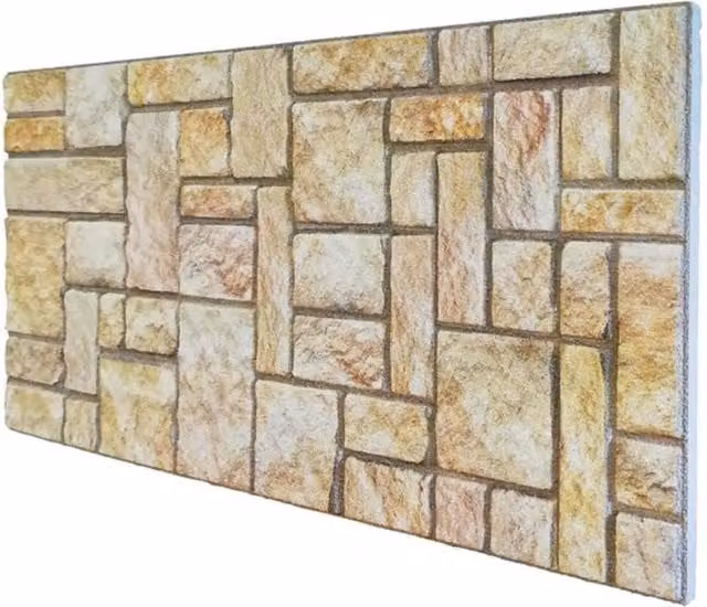Set di 10 pannelli Saturnia Stone in finta pietra in EPS resinato, copre 5 mq, L: 100 cm, P: 50 cm, Spessore: 2 cm