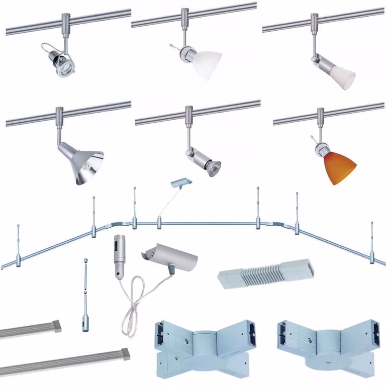 Sistema di binari Paulmann Light&Easy Binario Phantom 1 m max. 1000 W Titanio 230 V Metallo