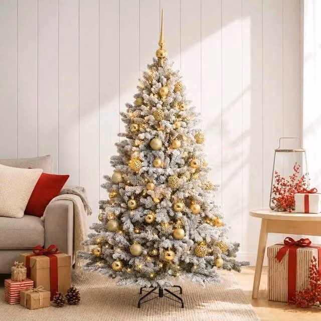 Albero di Natale artificiale con palline 150 cm 150 LED 3465684