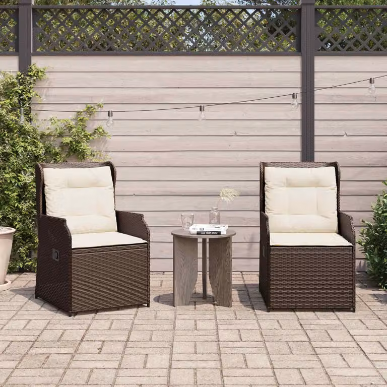 Maison Exclusive - Panca da giardino, 2 pezzi, color marrone, in rattan sintetico