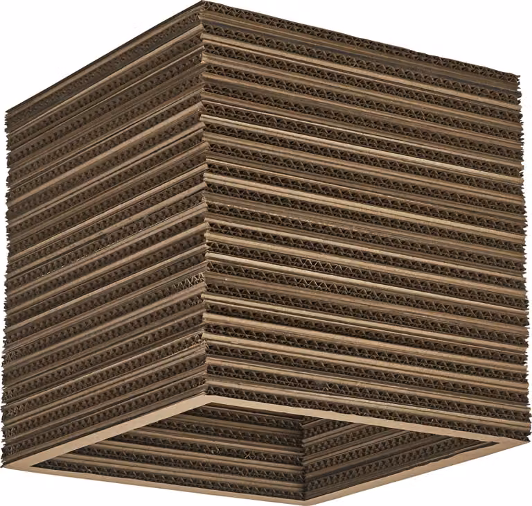 OSRAM Decor Cardboard Plafoniera quadrata marrone in cartone ondulato, leggera, E27, diametro 250 mm, paralume in materiale riciclato, sostenibile grazie alla sorgente luminosa sostituibile, facile installazione