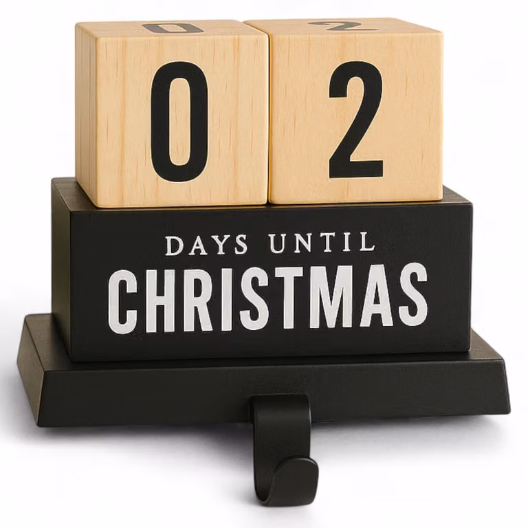Calendario dell'Avvento a conta giorni - Decorazione in legno/ferro - 12,5 x 9,5 cm - Stile nostalgico/atmosfera natalizia - Funzionalità intelligente - Adatto a bambini e adulti - Calendario di Natale
