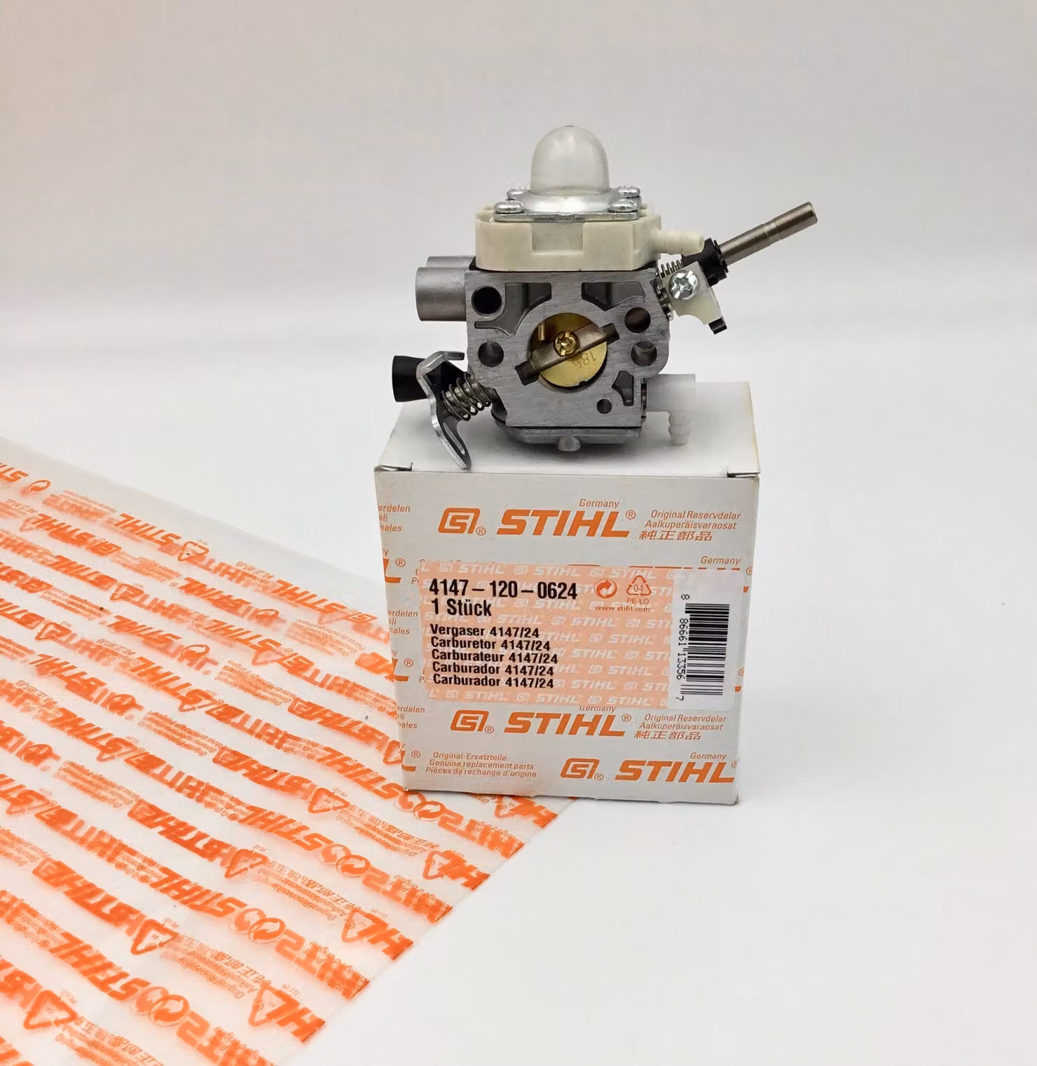 Carburatore originale STIHL 4147/24, compatibile con i modelli FS240, 260, 360, 410, FR410, 460, codice 41471200624