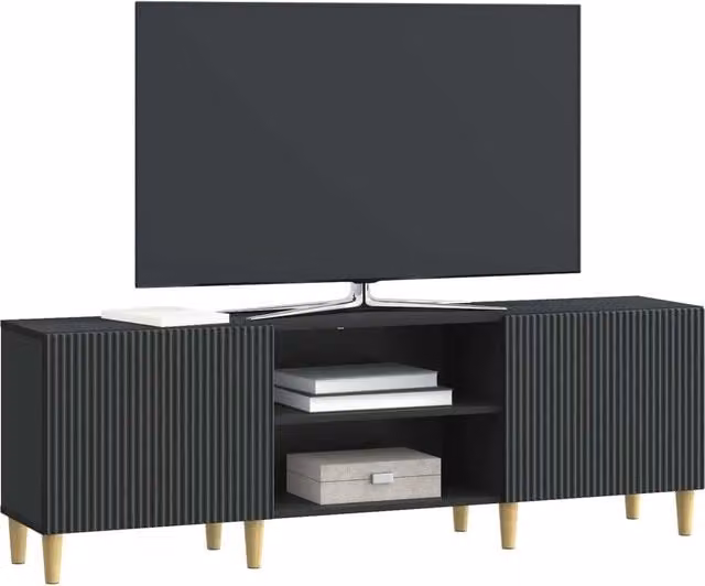 Mobile TV moderno Design In nero in legno MDF per soggiorno L: 150 cm, P: 31 cm, H: 50 cm – 1