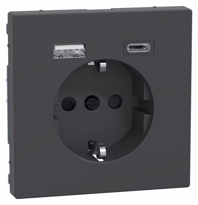 Merten MEG2367-6034 Presa di corrente con caricatore USB tipo A + C D-Life antracite