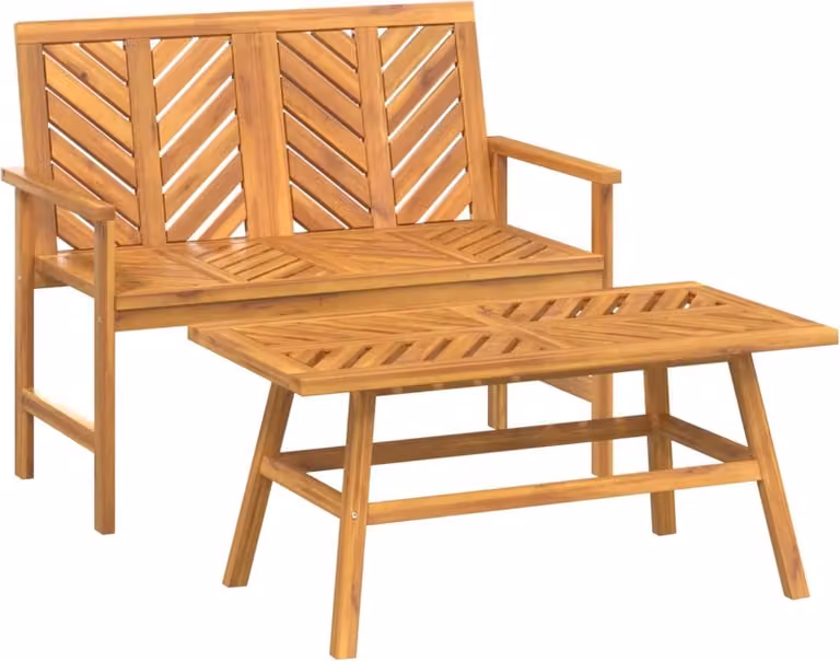 Set Salotto da Giardino 2 pz in Legno Massello di Acacia