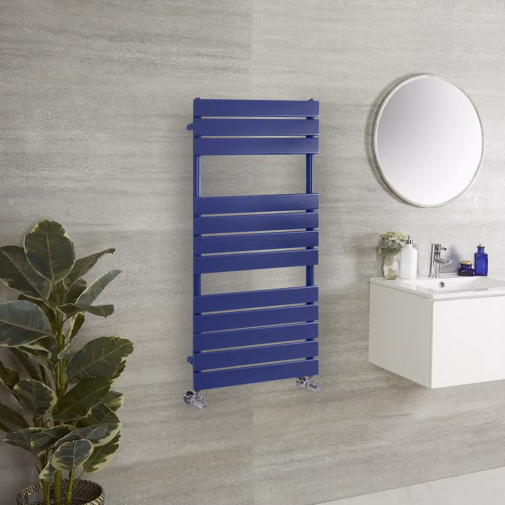 Scaldasalviette di Design - 1200mm x 600mm - Blu (Deep Sea Blue) - Lustro