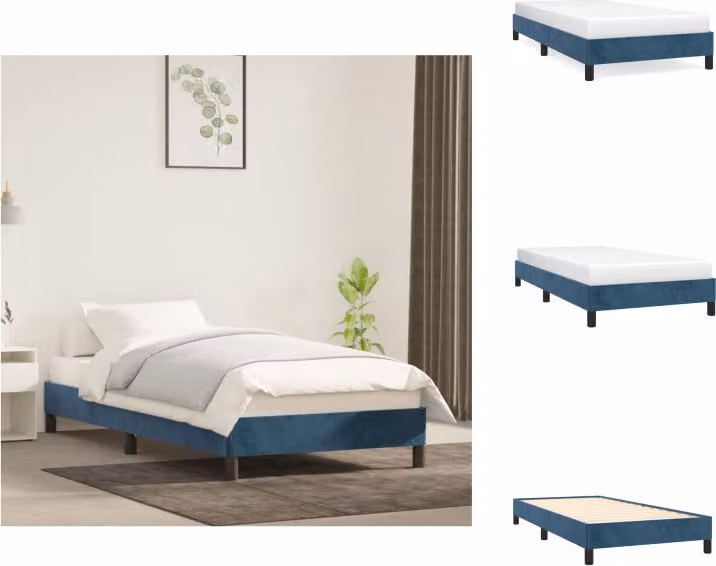 vidaXL Struttura letto blu scuro 90x190 cm in velluto - Letti e strutture letto
