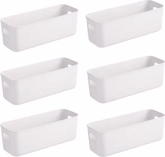 Contenitore in plastica 28x10x11 cm bianco - Organizer per bagno e cucina