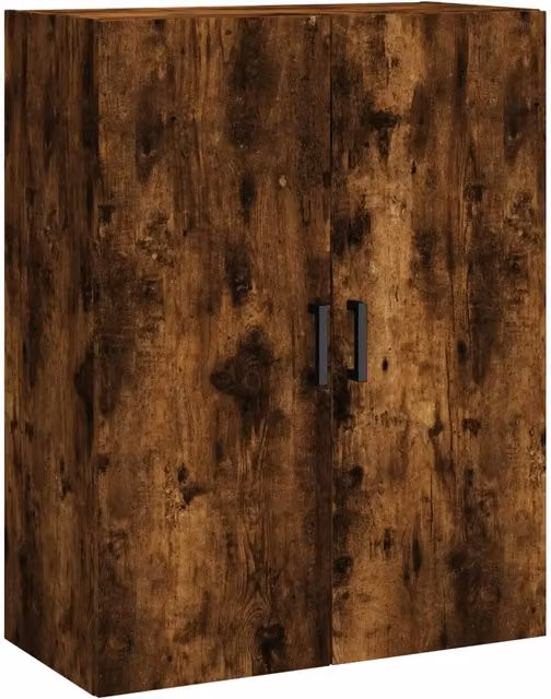 Pratico pensile da parete 69,5 x 34 x 90 cm design elegante portaoggetti in soggiorno in legno multistrato rovere fumo 02_0048584