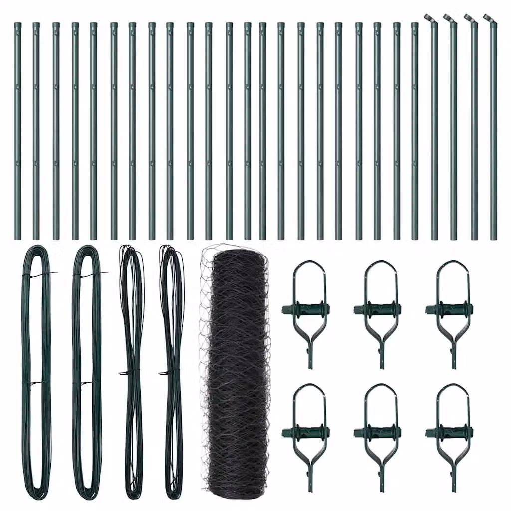 vidaXL Recinzione a maglia in acciaio e PVC Grigio 50 x 0,6 m – 2