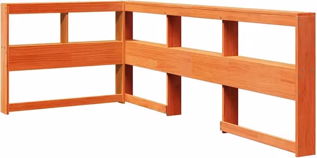 Testiera | Testata Libreria a L Marrone Cera 80 cm Legno Massello di Pino