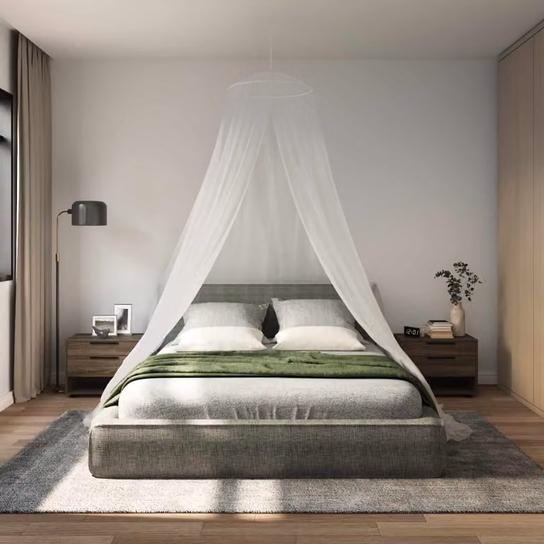 Set di 3 reti per zanzare vidaXL per adulti, colore bianco, ⌀56 x 220 cm