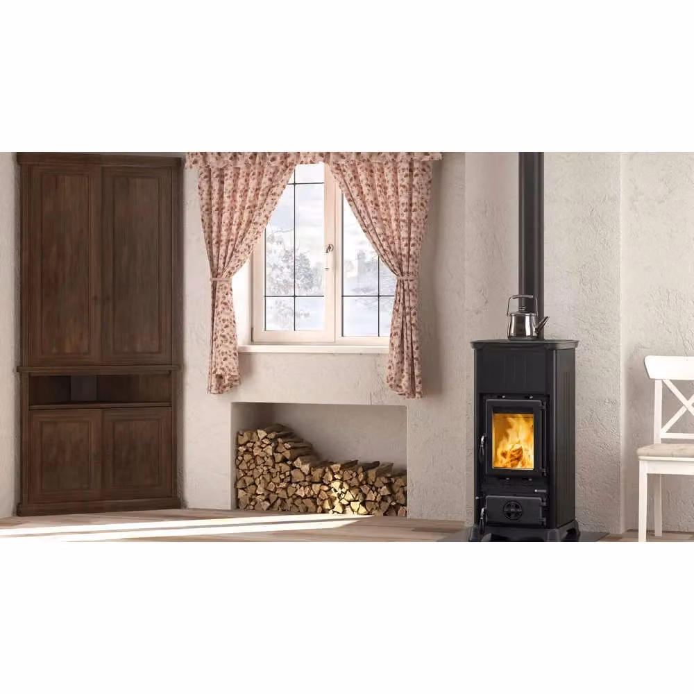 Stufa a Legna Nordica Emiliana Nero 6,5 kW 186 m3 – 2
