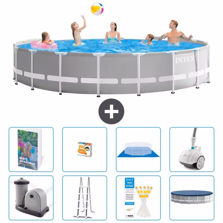 Struttura per piscina a forma di prisma - 549x122 cm - composta da 7 elementi - modello S590