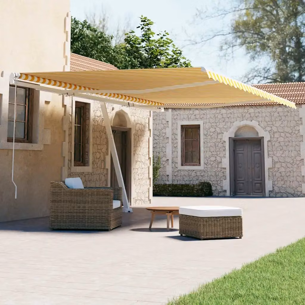 vidaXL Tenda da Sole Autoportante Automatica 600x300 cm Gialla Bianca