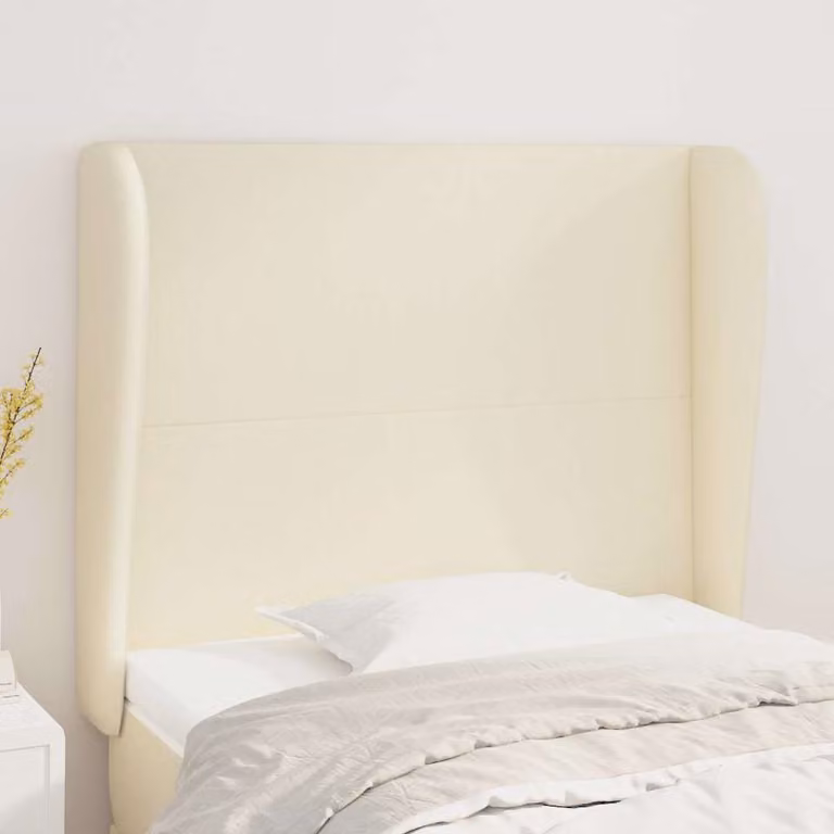 vidaXL Testiera ad Orecchio Crema 93x23x118/128 cm in Similpelle