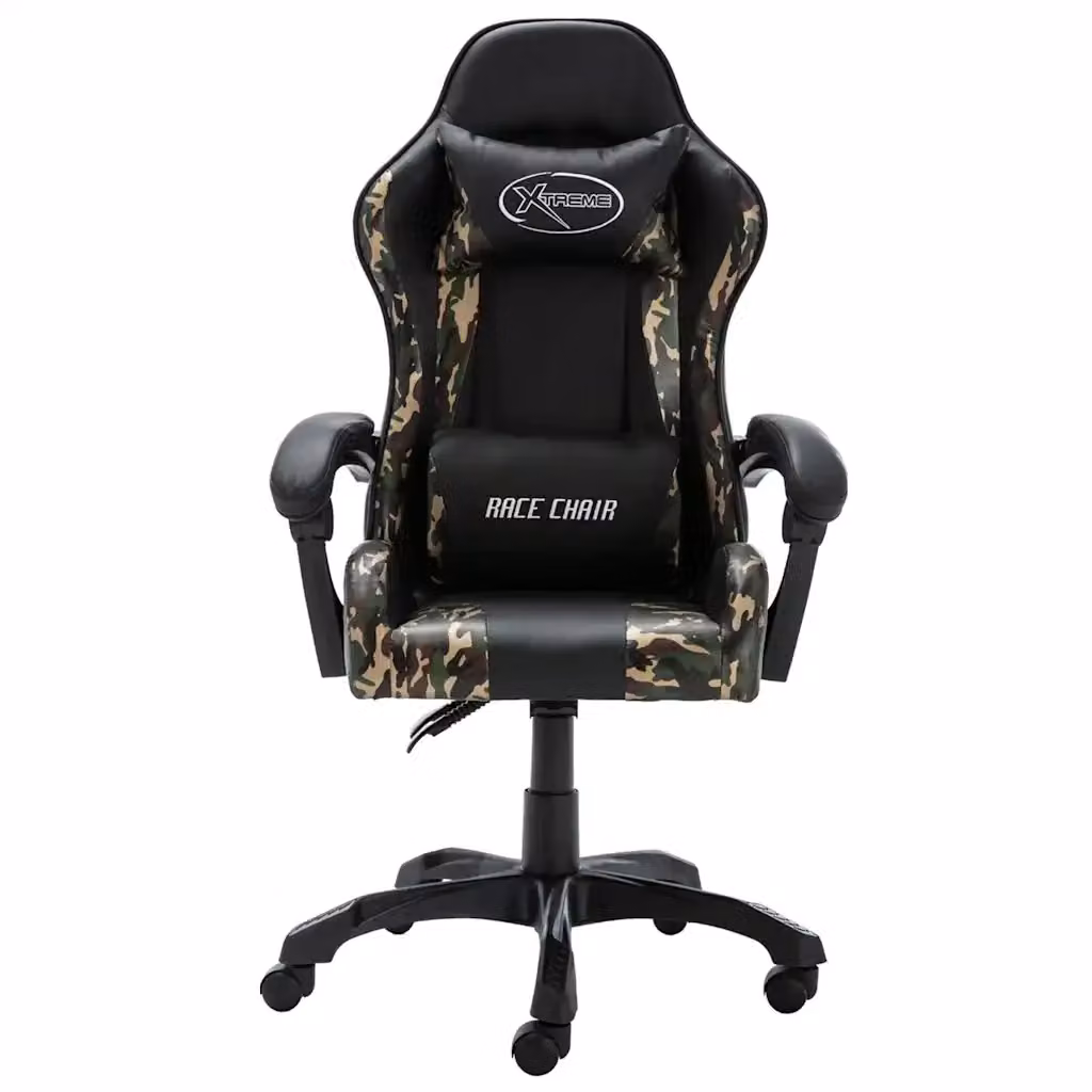 Sedia da Gaming Nera e Multicolore con Design Astratto in Similpelle e Poggiatesta – 2