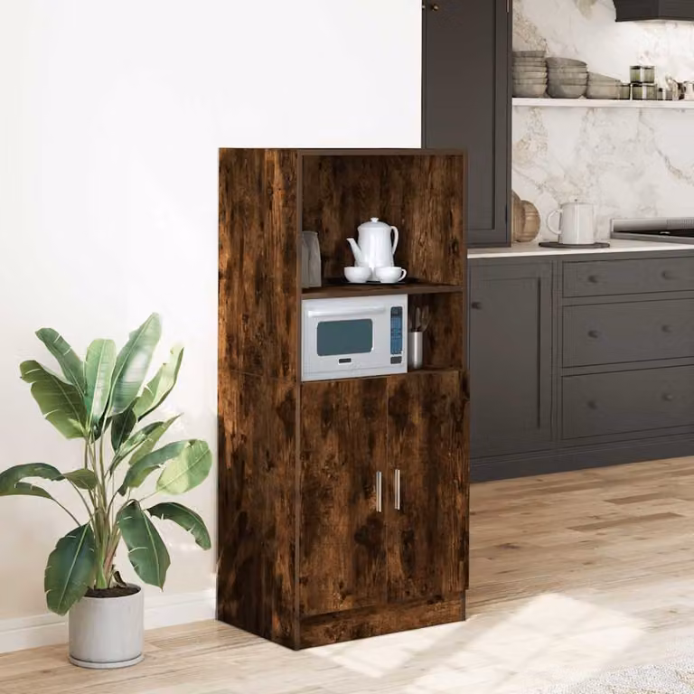 Armadietto da cucina moderno vidaXL in MDF colore marrone con ante a battente e ripiani interni L/P/H: 57 x 41,5 x 131,5 cm