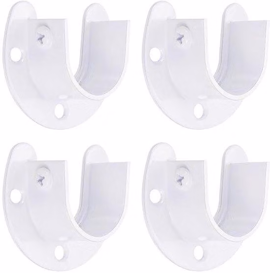 Porta-aste a forma di U in acciaio inossidabile, bianco, set da 4 pezzi