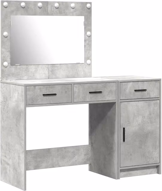 Toeletta | Tavolo da Trucco con cassetto 2 pz Grigio Legno multistrato