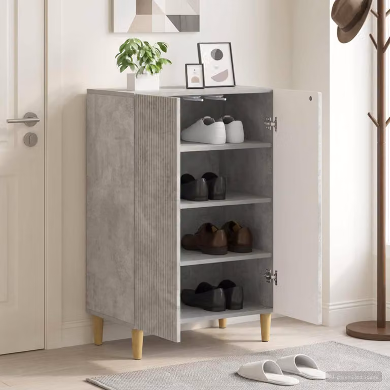 Mobile per scarpe vidaXL ARNHEM Grigio, L: 59,5 cm, P: 39,5 cm, H: 90 cm