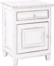 Comodino Bizzotto Colette Bianco con 1 Anta e 1 Cassetto L/P/H: 50 x 40 x 65 cm