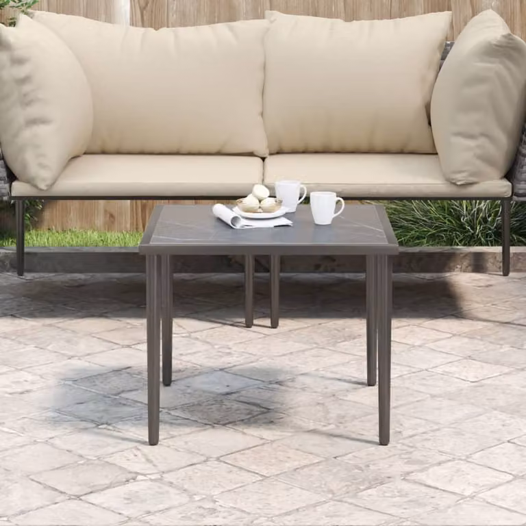 Maison Exclusive - Tavolo da giardino grigio, 48x48x37 cm, acciaio