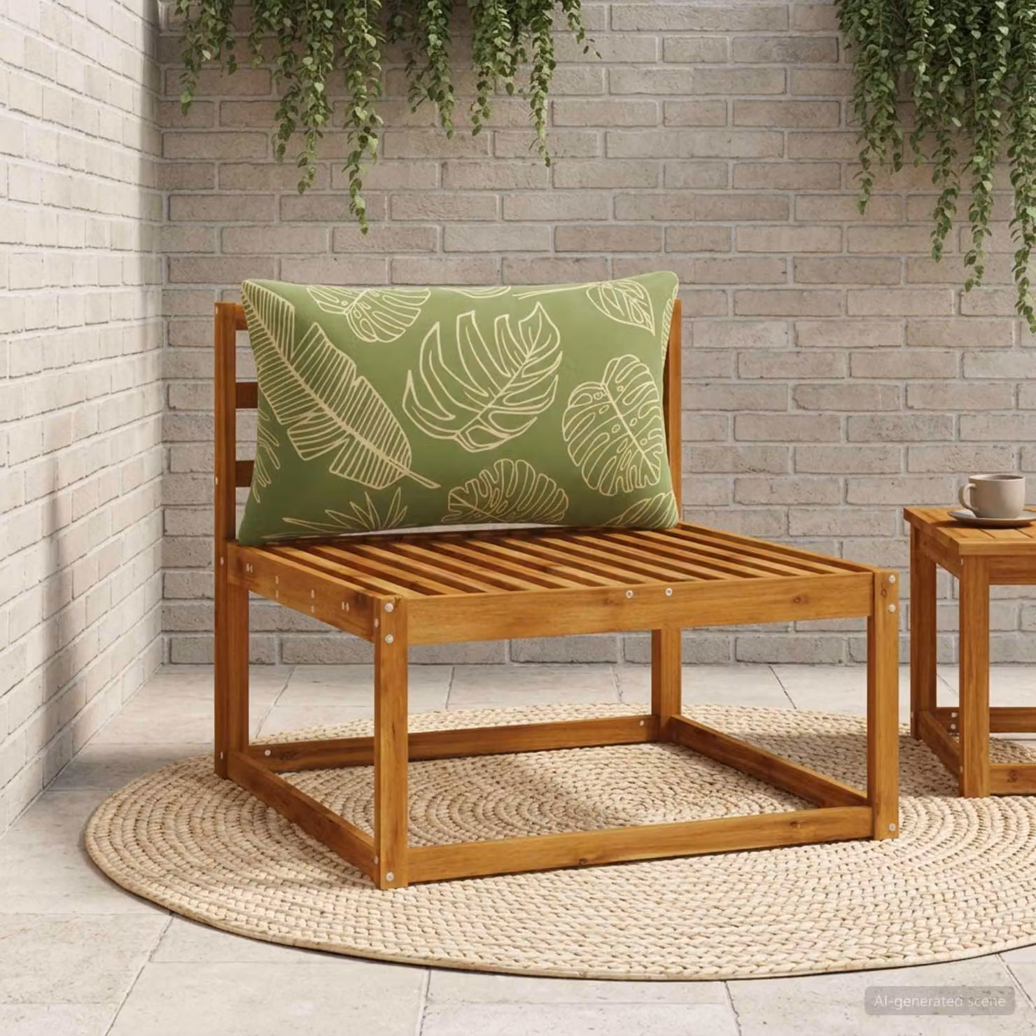 Cuscino per schiena vidaXL PUTTEN verde con motivo floreale in 100% poliestere e rivestimento lavabile